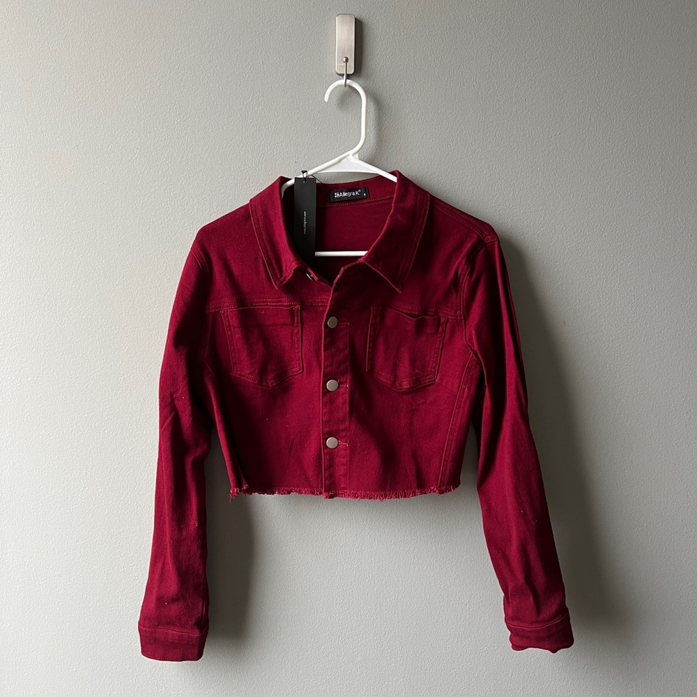 Allegra K Red Cropped Jacket NWT